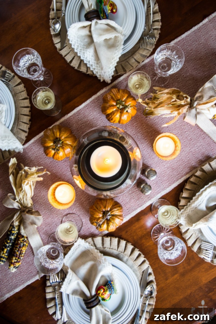 Butternut Squash Soup and Thanksgiving table decorations