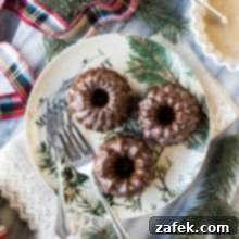 Mini Gingerbread Bundt Cakes with Maple Glaze