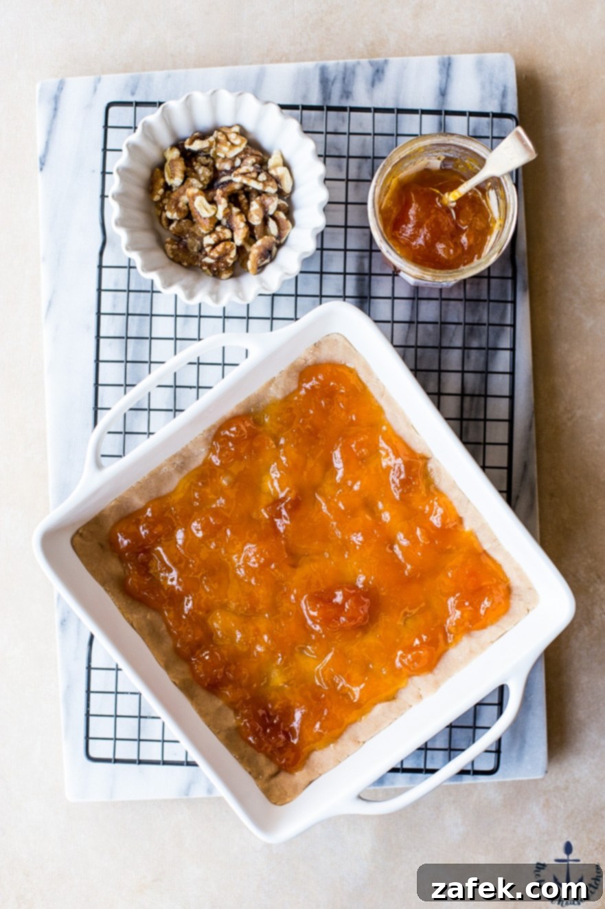 Apricot Walnut Streusel Bars Apricot Walnut Streusel Bars served with a scoop of ice cream