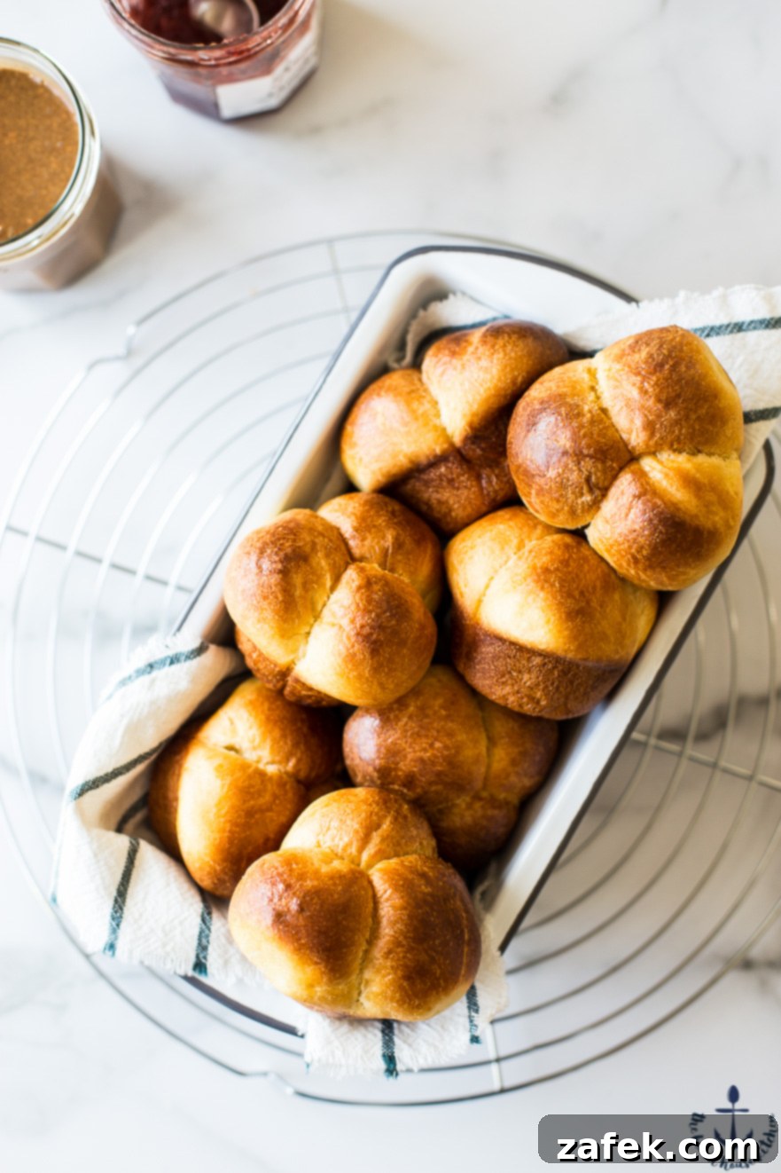 Puffy Brioche Buns 8 A batch of golden, buttery Bubble-Top Brioche Rolls fresh from the oven, still in the muffin pan.