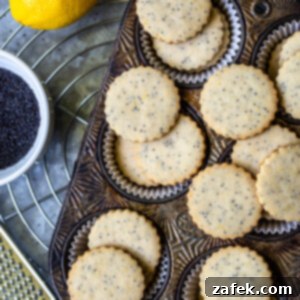 Zesty Lemon Poppyseed Shortbread 6 Lemon Poppyseed Shortbread Cookies