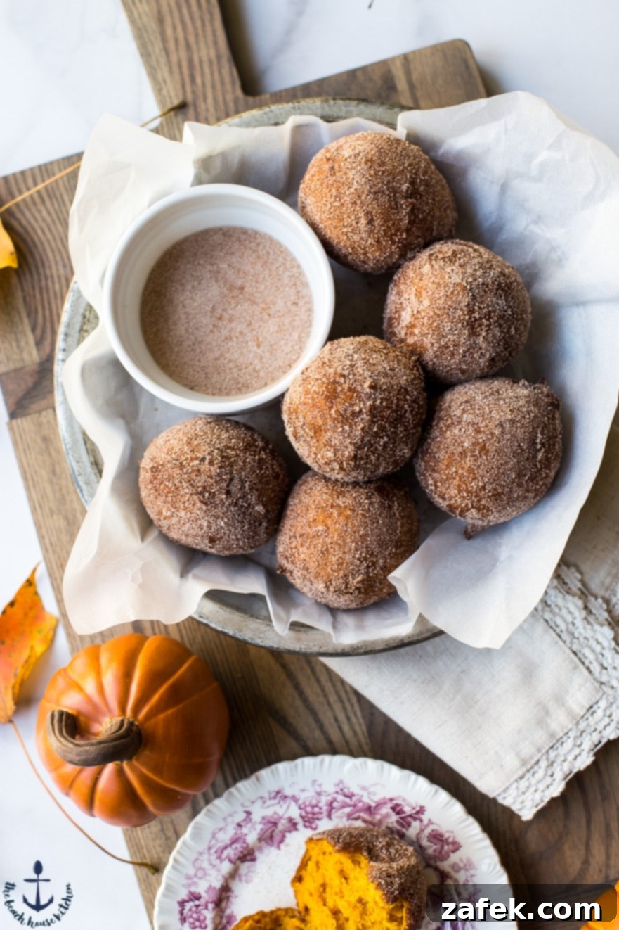 Overhead photo of pumpkin fritters in a dish