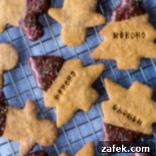 Chocolate-Kissed Gingerbread Shortbread Cookies 7 Overhead photo of chocolate dipped gingerbread shortbread cut out cookies