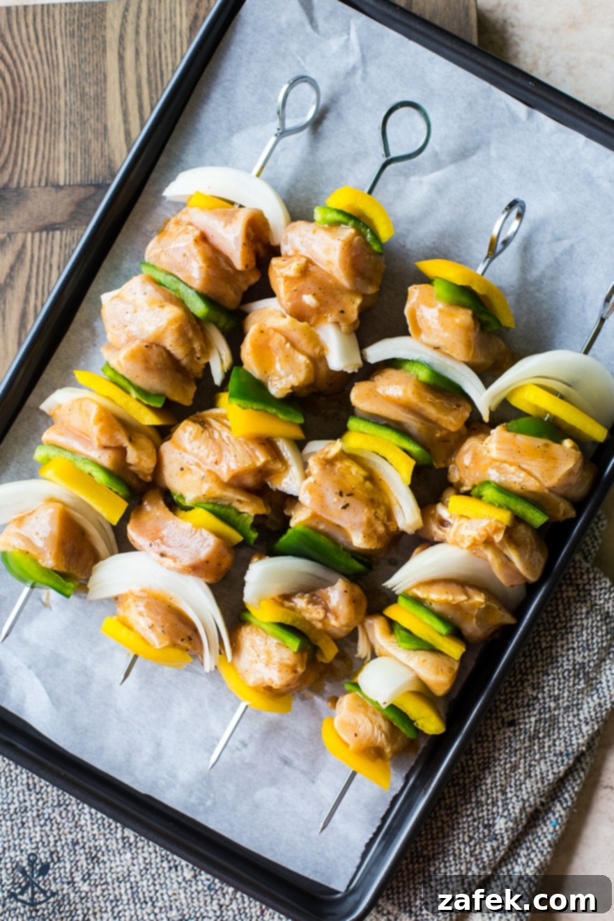 Overhead photo of precooked chicken skewers