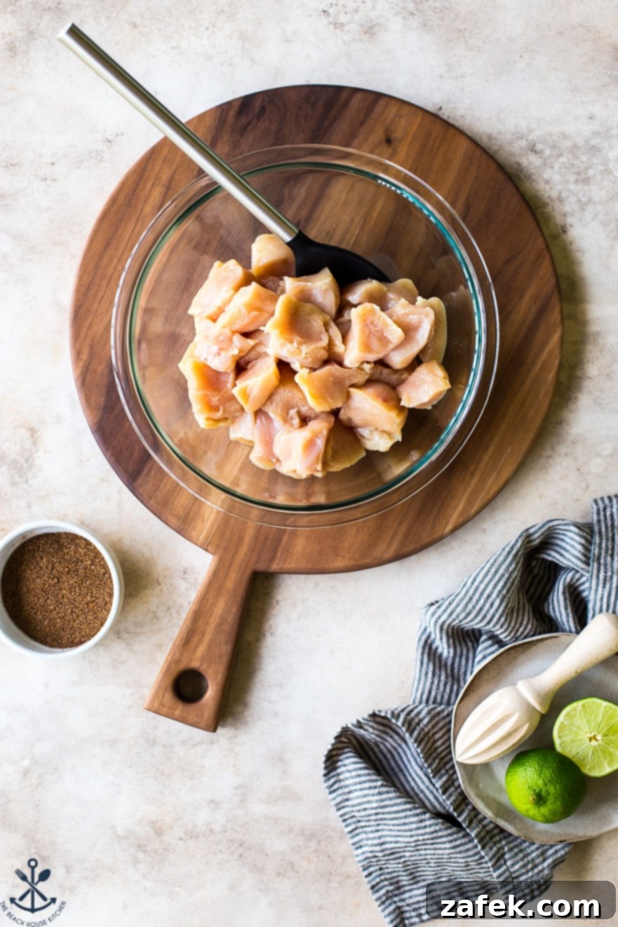 Fiesta Chicken Poppers 5 Beautifully arranged Mexican spiced chicken bites, ready to be served or added to other dishes