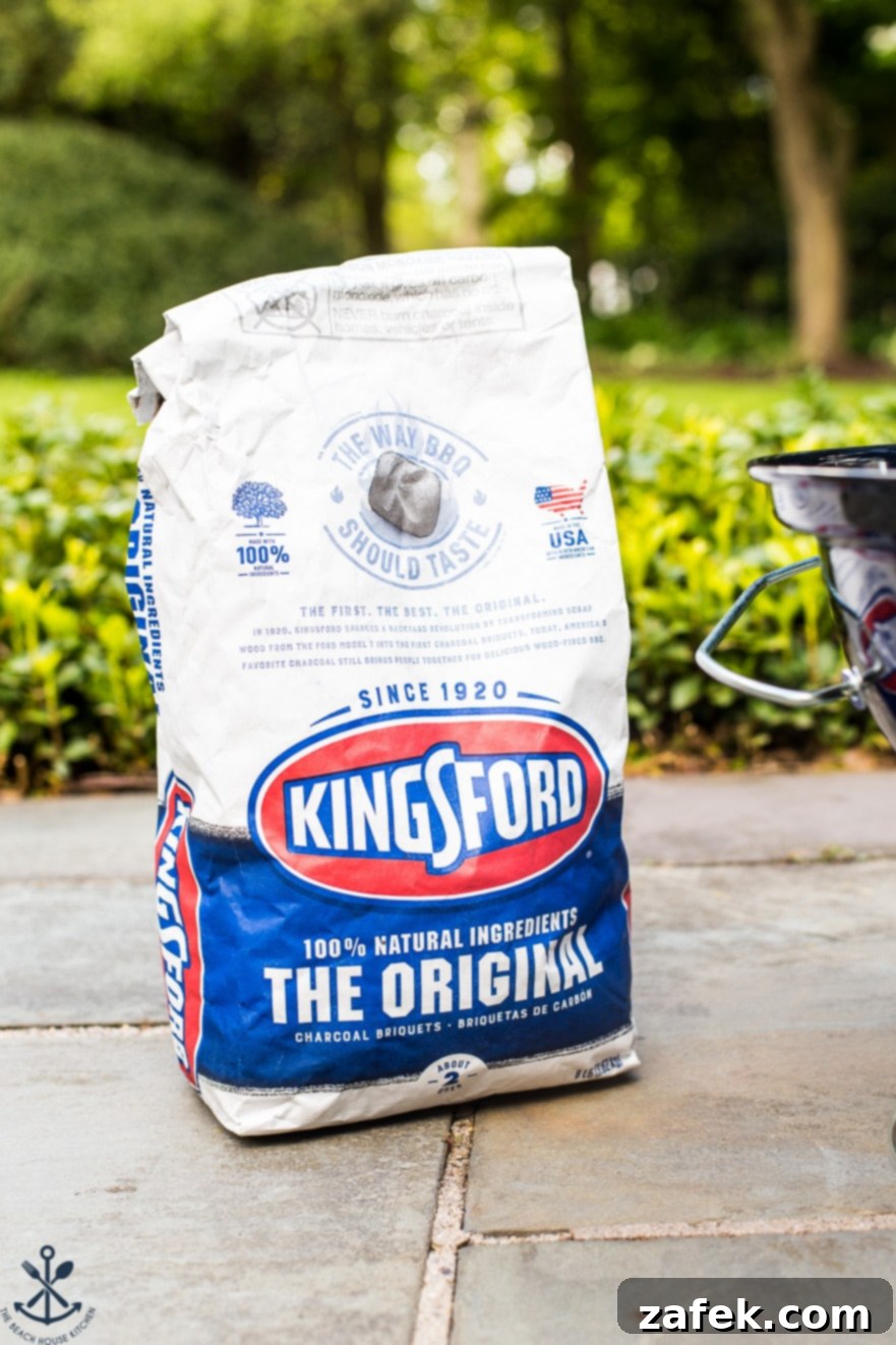 Bag of Kingsford Charcoal on a slate patio