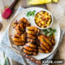 Tropical Huli Huli Chicken with Zesty Pineapple Salsa 8 Overhead photo of Huli Huli Chicken with Pineapple Salsa