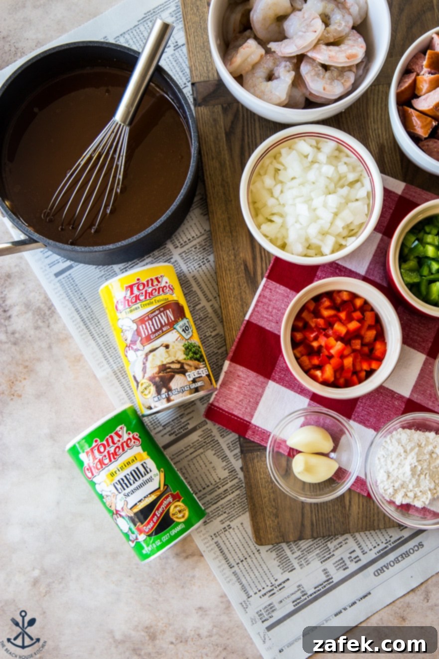 Bayou Poutine 9 Overhead photo of ingredients for Cajun poutine