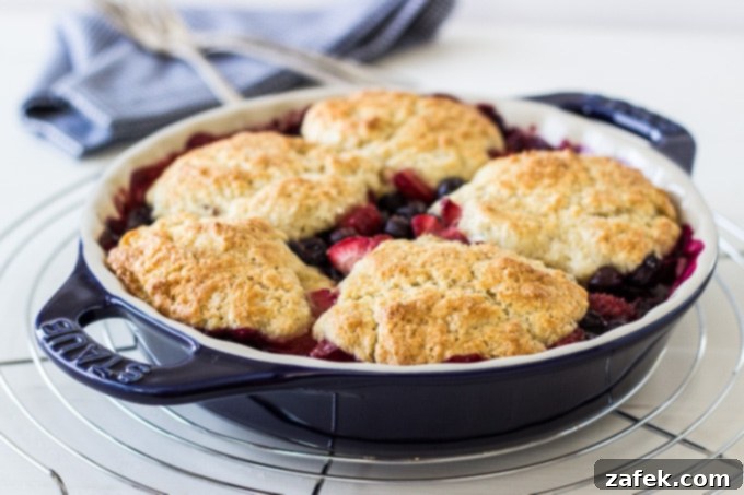 A final close-up of the Berry Cobbler, ready to be enjoyed