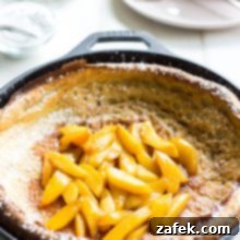 Golden Caramelized Peach Dutch Baby 7 Dutch Baby with Caramelized Peaches