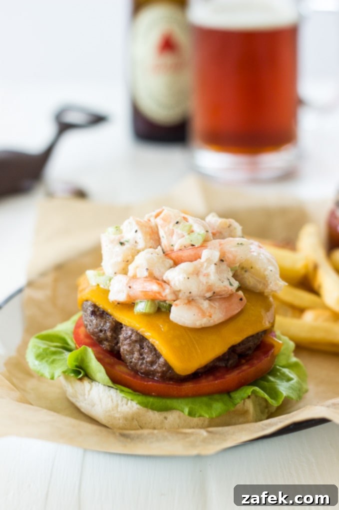 Assembling the Signature Beach House Surf 'n Turf Burger