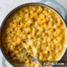 The BEST One Pot Cheesy Potatoes ready to serve.