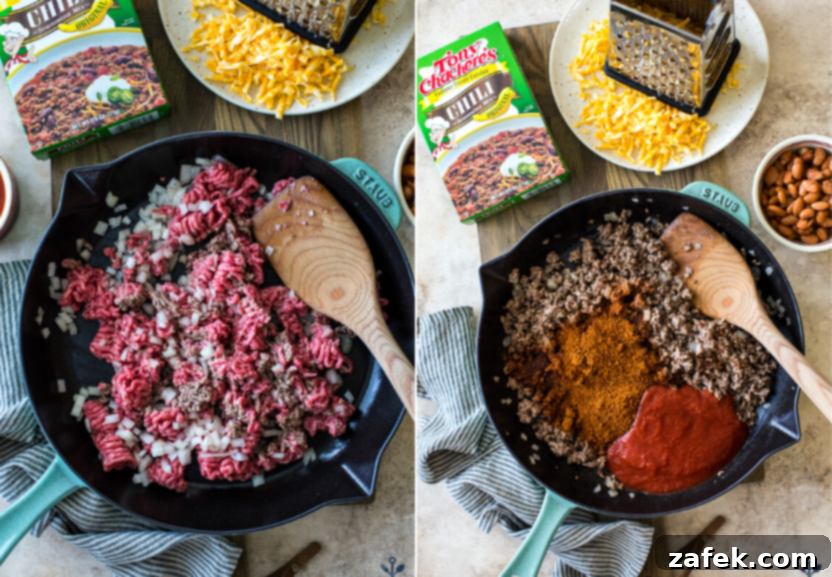 Spicy Cheesy Empanadas 4 Ingredients for Chili Cheese Empanadas laid out on a kitchen counter.