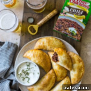 Spicy Cheesy Empanadas 9 Overhead photo of a plate of chili cheese empanadas
