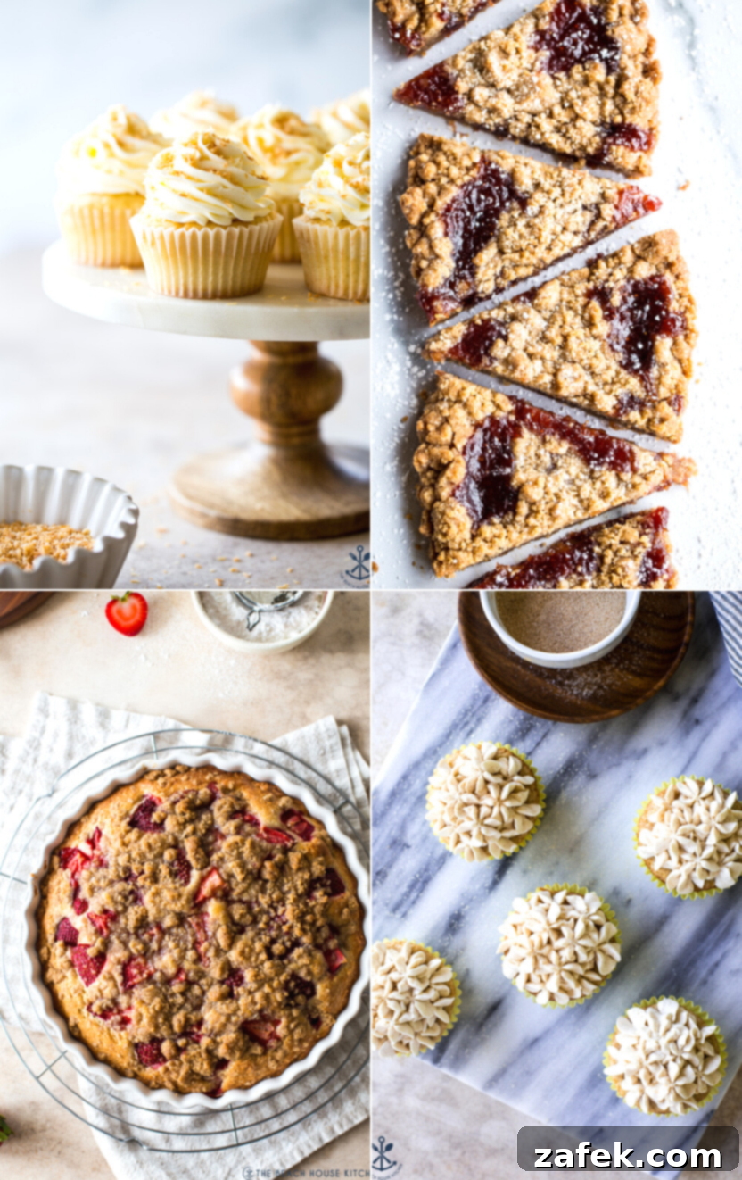 A collage of various tempting Mother's Day dessert options