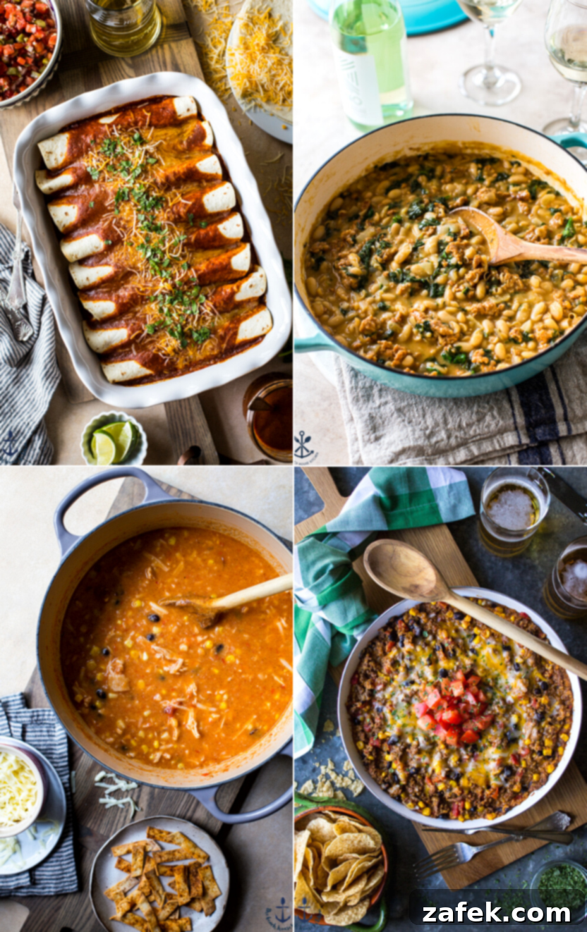 A vibrant collage showcasing an array of delicious Mexican food photos, including colorful rice, seasoned chicken bites, and hearty dips, perfect for inspiring your Cinco de Mayo menu.