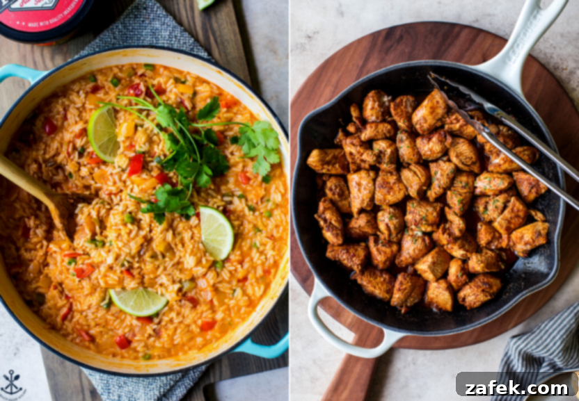 A stunning diptych of authentic Mexican food photos, highlighting colorful salads and hearty main courses, perfect for inspiring a diverse Cinco de Mayo menu.