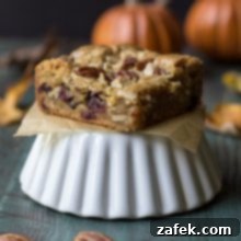 Brown Butter Cranberry White Chocolate Blondies