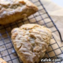 Maple Kissed Apricot Walnut Scones 8 Apricot Walnut Scones with Maple Glaze