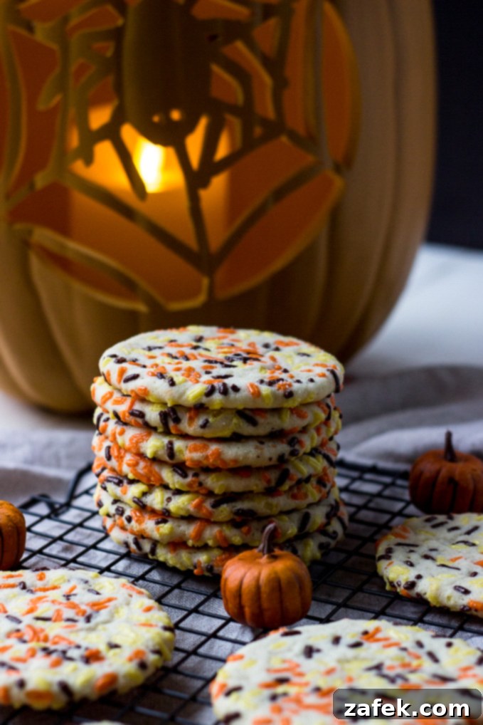 Delicious Classic Sprinkled Sugar Cookies arranged on a plate, ready to be enjoyed.