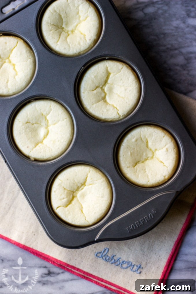 Several Mini Vanilla Bean Cheesecakes on a serving tray, garnished with chocolate and coconut