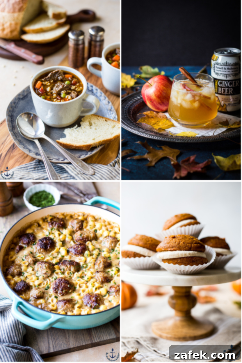 Cozy Fall Flavors: Over 20 Comforting Recipes 5 A collection of hearty stews including beef barley and peanut sweet potato
