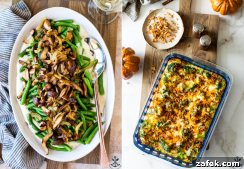 15 Mouth-Watering Thanksgiving Recipes for a Memorable Feast 3 A vibrant spread of Thanksgiving dishes, featuring a casserole and other sides, ready to be served.