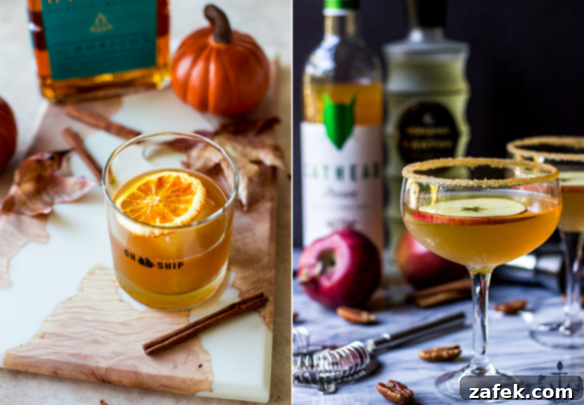 15 Mouth-Watering Thanksgiving Recipes for a Memorable Feast 8 Two festive Thanksgiving cocktails, an Old Fashioned and a Martini, beautifully presented for a holiday toast.