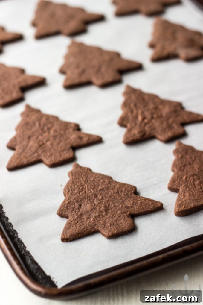 White Chocolate Dipped Chocolate Shortbread Holiday Cutout Cookies