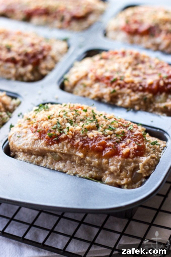 Turkey Loaf Parcels 3 Close-up of a Mini Stuffed Turkey Meatloaf, showcasing the delicious filling.