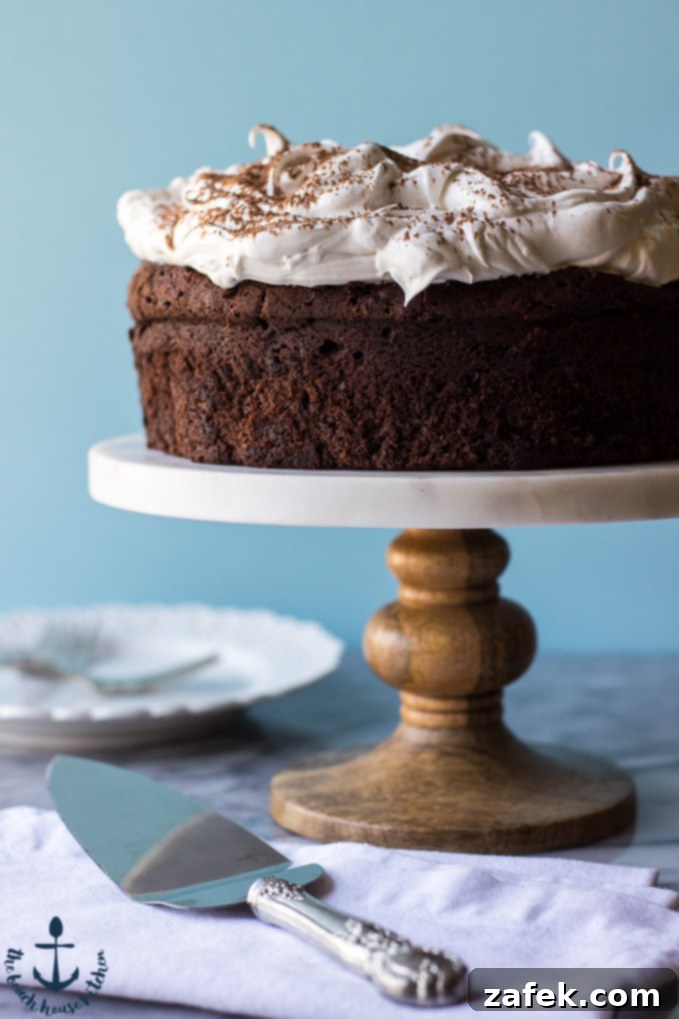 Rich chocolate Devil Dog Cake with marshmallow frosting