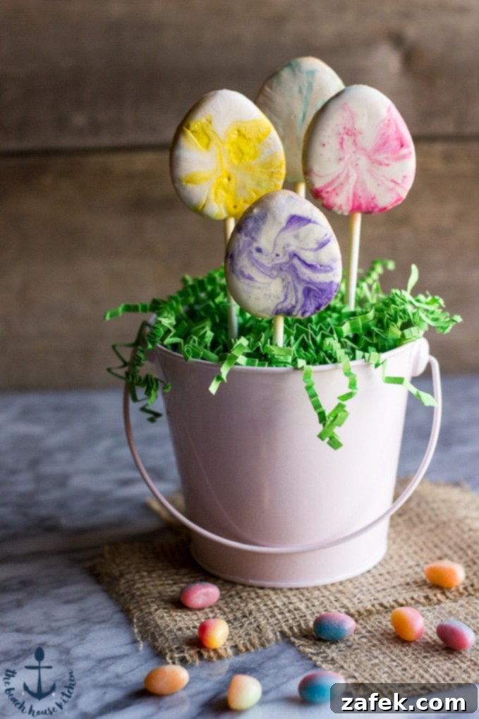 A group of beautifully decorated Easter egg cookies displayed artfully, showcasing their unique patterns