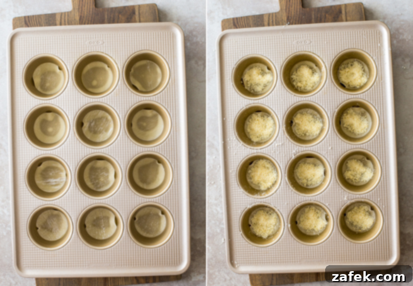 Diptich of pre-baked lasagna cups