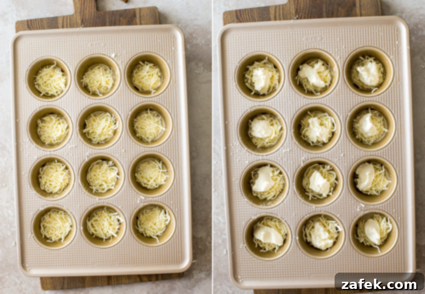 Diptich of pre-baked lasagna cups