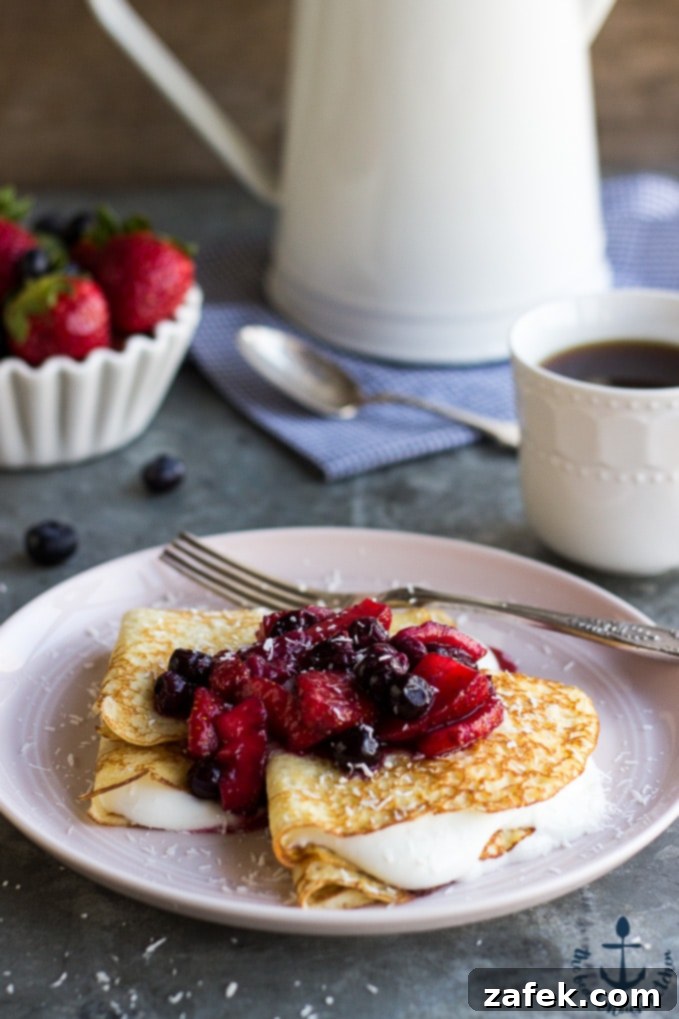 Coconut Crepes ingredients with Chobani Greek Yogurt