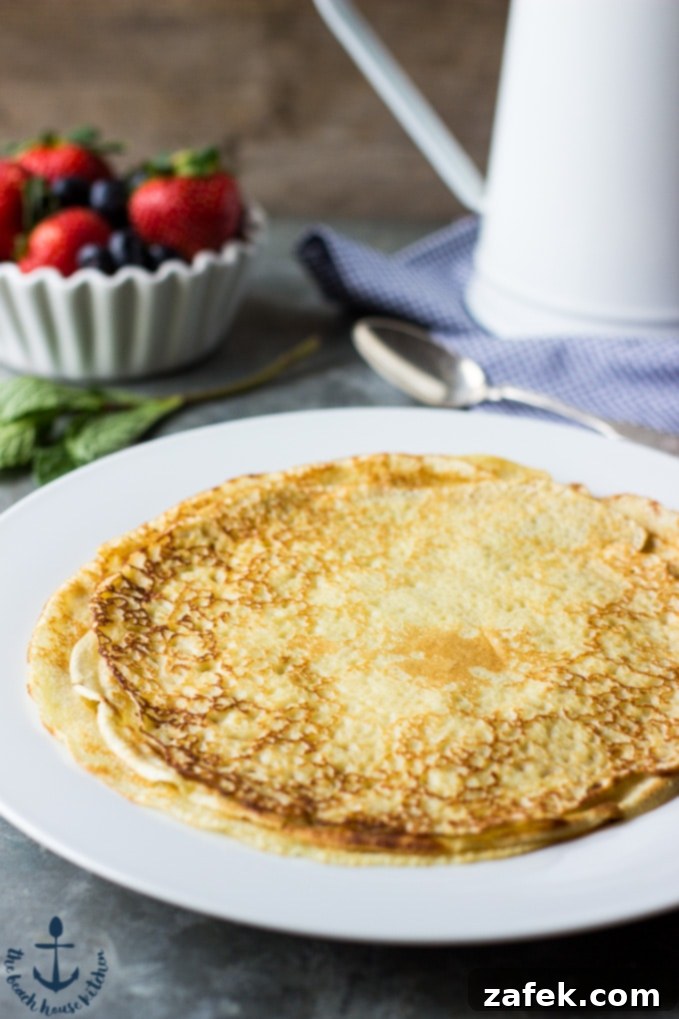 Beautifully garnished Coconut Crepes ready to serve