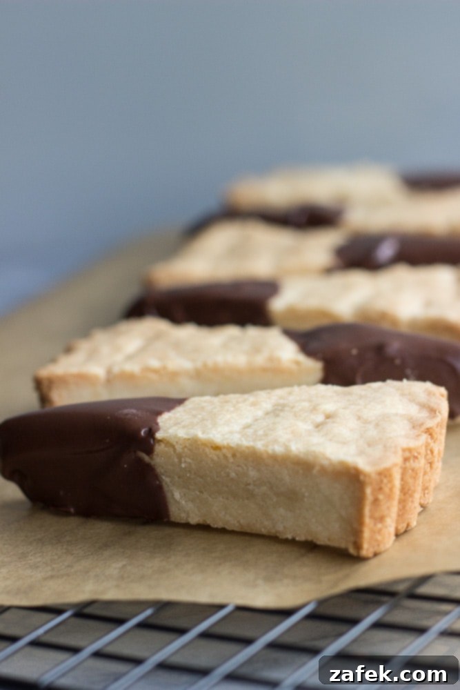 Chocolate-Dipped Shortbread on a festive platter