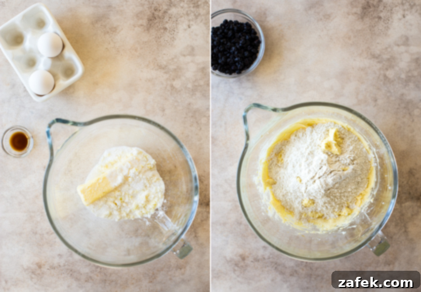 Zesty Blueberry Lemon Biscotti 7 Diptich of wet ingredients being mixed
