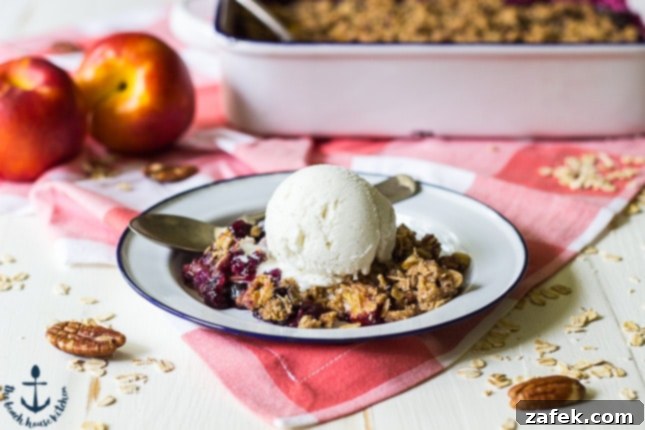 Fresh blueberries and sliced nectarines for crisp