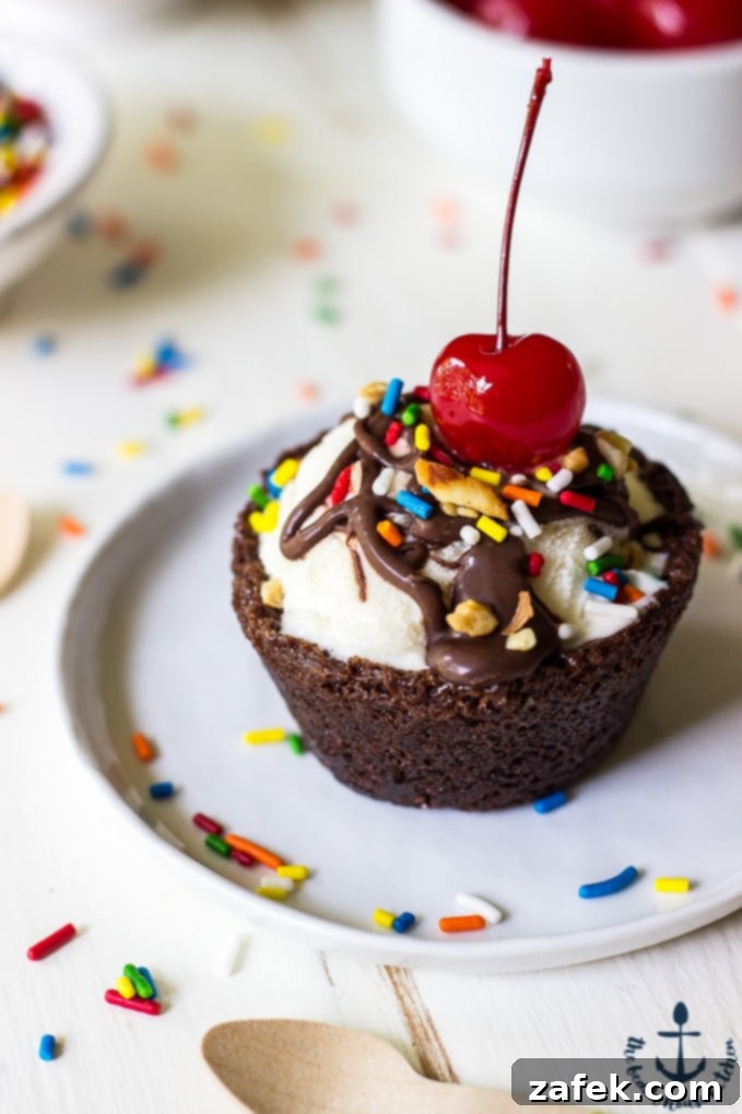 Casey's Fudgy Brownie Sundae Cups 3 Delicious Brownie Sundae Cups ready to be topped