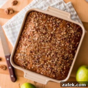 A charming image of a freshly baked Apple Spice Snack Cake