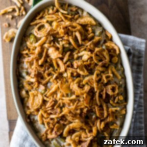 Classic Green Bean Casserole with a crispy topping