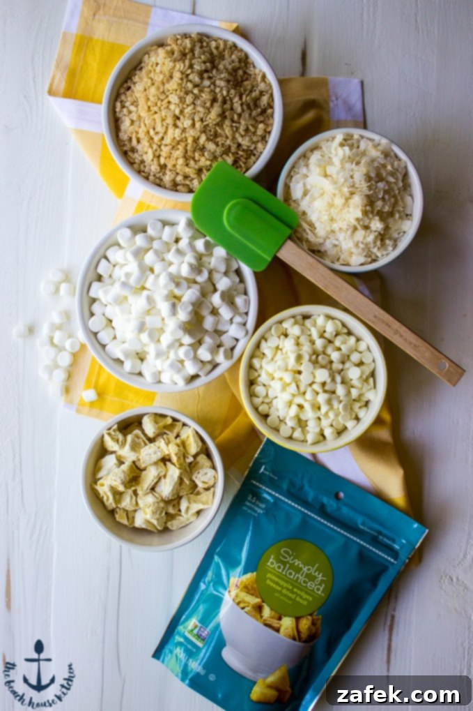 Delicious Tropical Rice Krispy Treats arranged on a platter, ready to serve