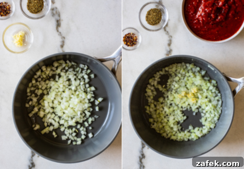 Fresh ingredients including basil, tomatoes, and mozzarella for pasta bake