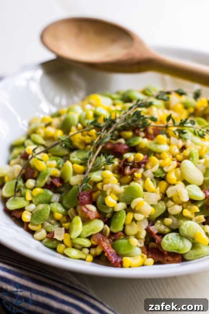 Golden Harvest Succotash 5 Serving Dish of End of Summer Succotash