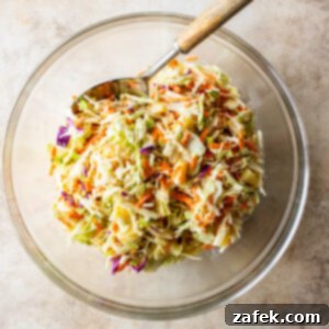 Delicious Pineapple Coleslaw ready to serve