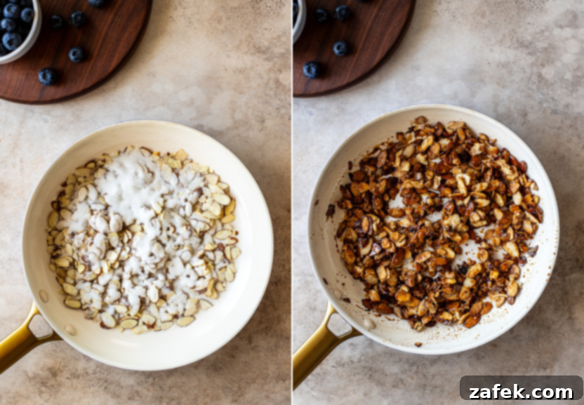 Diptych image showing the steps for making the dressing: on the left, ingredients in a jar; on the right, the jar being shaken to combine.