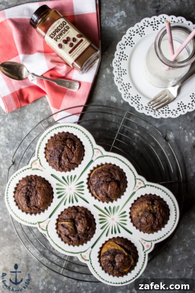 Chocolate Espresso Banana Muffins