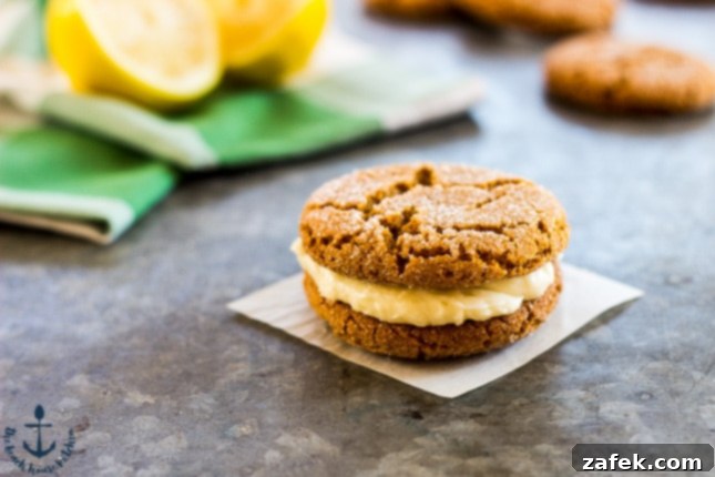Lemon Gingersnap Sandwich Cookies