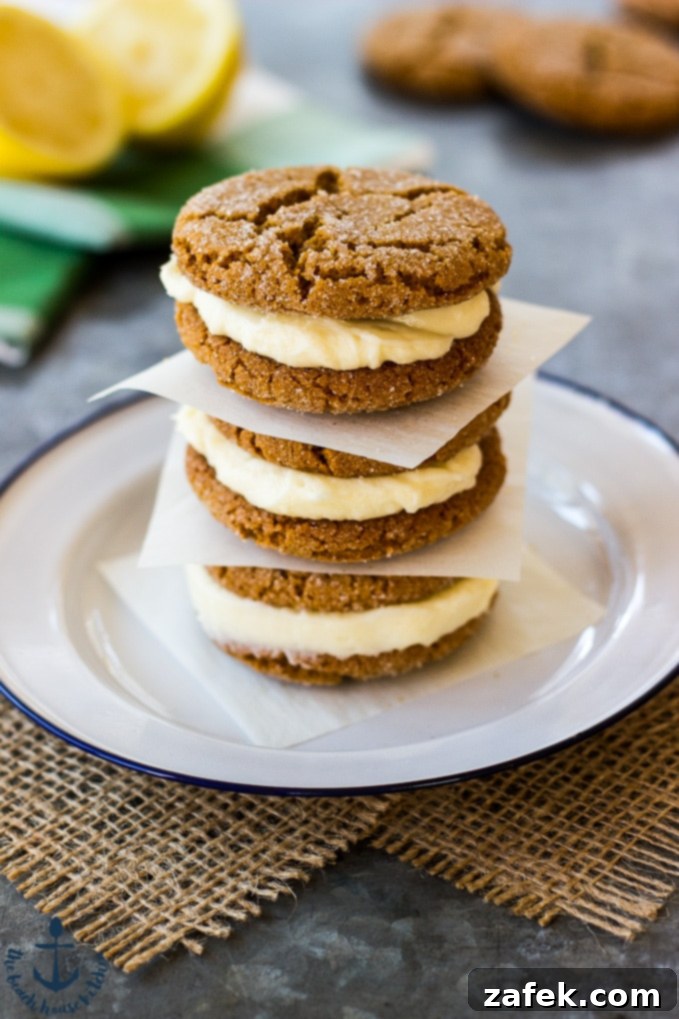 Lemon Gingersnap Sandwich Cookies